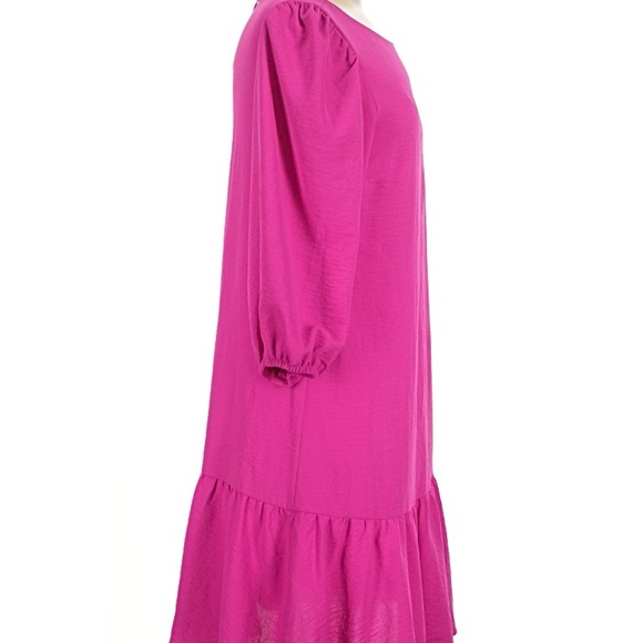 NWOT DKNY pink dropwait 3/4 sleeve dress - Picture 3 of 5